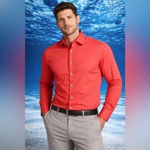 ☀️Arrow Classic Vibrant Red Men's Dress Shirt Modern Menswear Statement